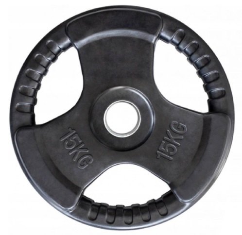 Pogumovaný olympijský kotouč SPARTAN TRI GRIP 15 kg