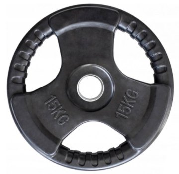 Pogumovaný olympijský kotouč SPARTAN TRI GRIP 15 kg