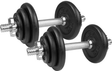 Nakládací jednoruční činkový set Spartan 2x10kg - ocelový