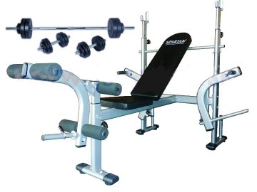 Bench lavice tlaková + 50kg nakládací cementový set Spartan