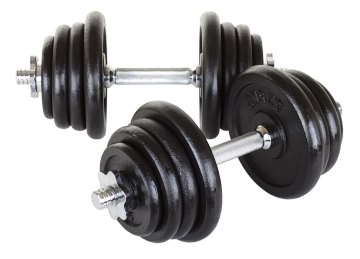 Nakládací jednoruční činkový set Spartan 2x15kg - ocelový