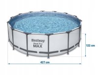 BESTWAY Steel Pro Max Bazén 427 x 122 cm, kartušová filtrace 5612X