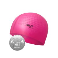 Silikonová čepice NILS Aqua NQC Dots tmavěrůžová