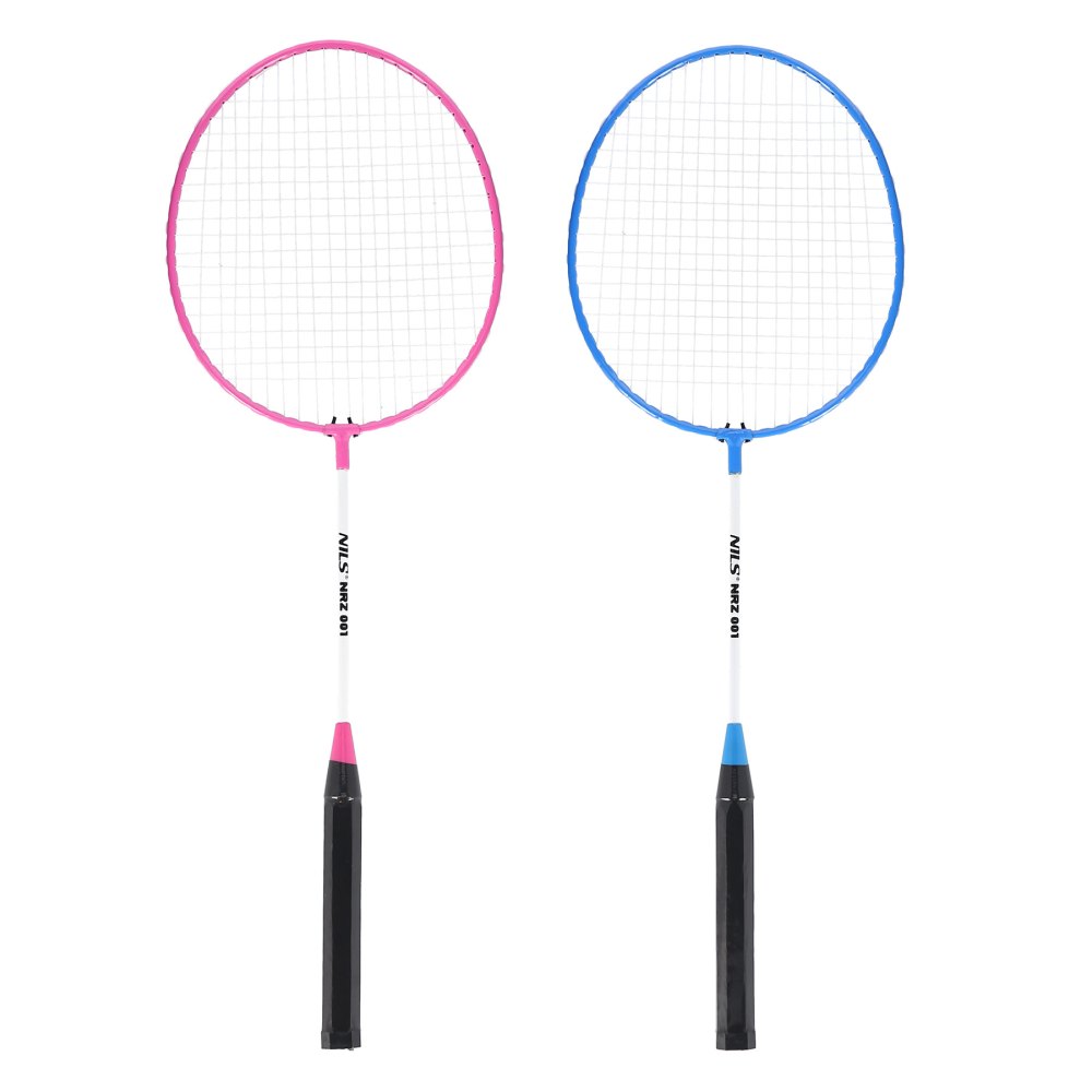 Sada 2 dadmintonových raket a nylonové letky NILS NRZ001 růžovo-modrá
