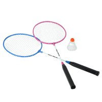 Sada 2 dadmintonových raket a nylonové letky NILS NRZ001 růžovo-modrá