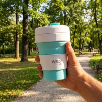 Skládací silikonový hrnek NILS Camp NC4103 355ml mátový