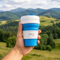 Skládací silikonový hrnek NILS Camp NC4103 475ml modrý