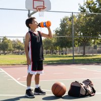 Skládací silikonová láhev NILS Camp NC4104 550ml basketbal