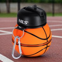 Skládací silikonová láhev NILS Camp NC4104 550ml basketbal