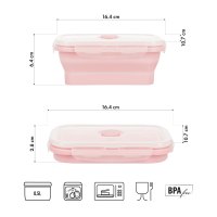 Skládací svačinový box NILS Camp NC4105 500ml růžový