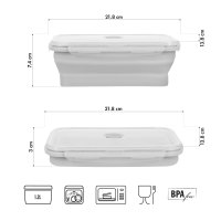 Skládací svačinový box NILS Camp NC4105 1200ml šedý