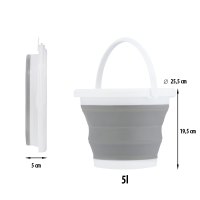 Skládací kbelík NILS Camp NC1783 šedý 5 l