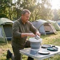 Skládací kbelík NILS Camp NC1783 šedý 5 l