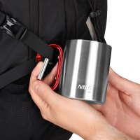 Kempingový hrnek NILS Camp NC17110 s karabinou 300ml červený