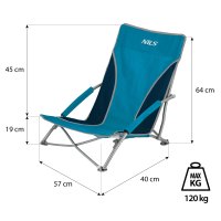 Plážové křeslo NILS NC3035 modro-šedé