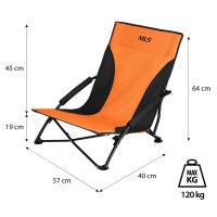 Plážové křeslo NILS NC3035 oranžovo-černé