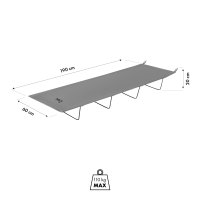 Skládací kempingové lehátko NILS Camp NC3504 šedé 190 cm