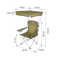 Skládací židle se stříškou NILS Camp NC3087 zelená
