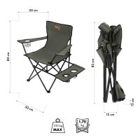 Skládací kempingová židle NILS Camp NC3301 khaki