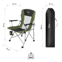 Skládací křeslo NILS Camp NC3701 zelené