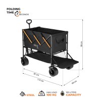 Kempingový vozík NILS Camp NC2607 XXL 160L černo-oranžový