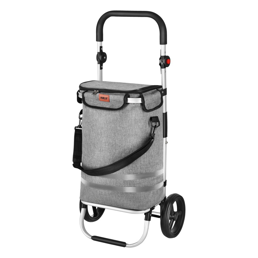Skládací nákupní taška na kolečkách NILS NC4305 Premium 45L šedá