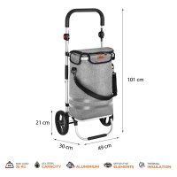 Skládací nákupní taška na kolečkách NILS NC4305 Premium 45L šedá