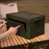 Skládací box NILS Camp NCB4002 2v1 s víkem a dřevěnou deskou 32L zelený