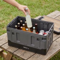 Skládací box NILS Camp NCB4601 2v1 s víkem a dřevěnou deskou 38 litrů