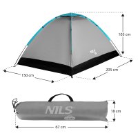 Turistický stan NILS Camp NC3021 šedý