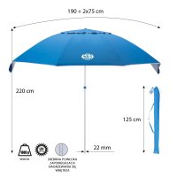 Slunečník NILS Camp NC7822 XL 190 cm modrý