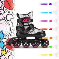 Kolečkové brusle 4v1 NILS Extreme NH10907 TINTY růžové