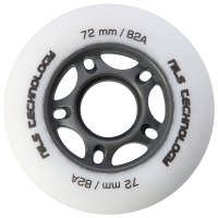 Matná kolečka NILS Extreme PU 72x24 82A, bílá, 4 ks