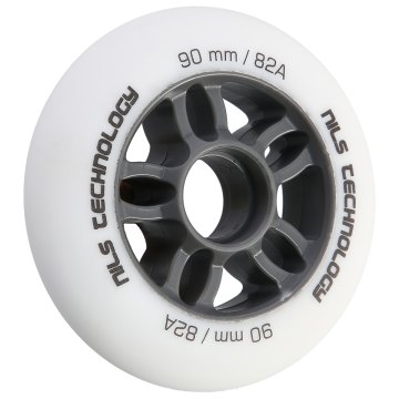 Matná kolečka NILS Extreme PU 90x24 82A, bílá, 4 ks