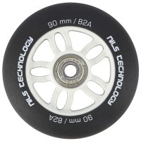 Matná kolečka NILS Extreme PU 90x24 82A s ložisky ABEC 9, černá, 4 ks