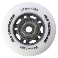Matná kolečka NILS Extreme PU 64x24 82A s ložisky ABEC 9, bílá, 4 ks