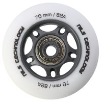 Matná kolečka NILS Extreme PU 70x24 82A s ložisky ABEC 9, bílá, 4 ks