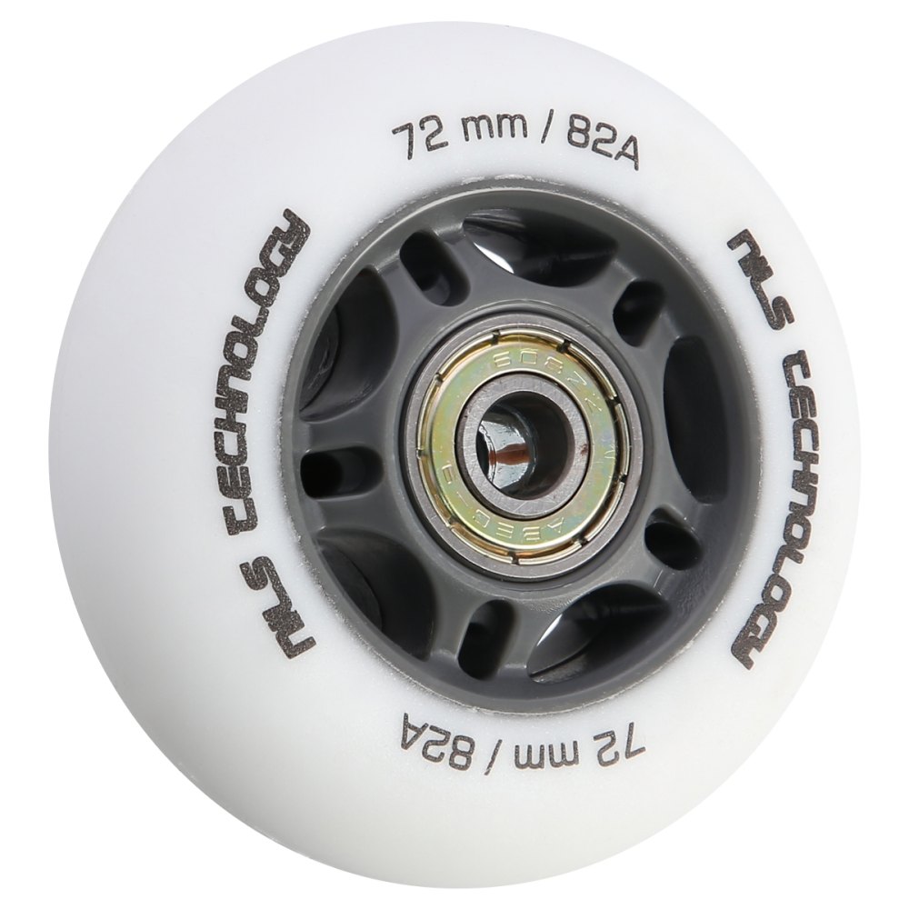 Matná kolečka NILS Extreme PU 72x24 82A s ložisky ABEC 9, bílá, 4 ks