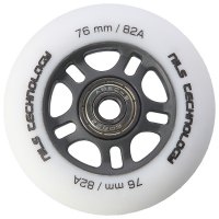 Matná kolečka NILS Extreme PU 76x24 82A s ložisky ABEC 9, bílá, 4 ks
