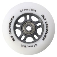 Matná kolečka NILS Extreme PU 84x24 82A s ložisky ABEC 9, bílá, 4 ks