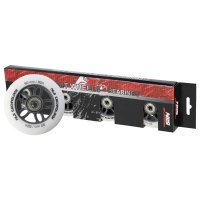 Matná kolečka NILS Extreme PU 90x24 82A s ložisky ABEC 9, bílá, 4 ks