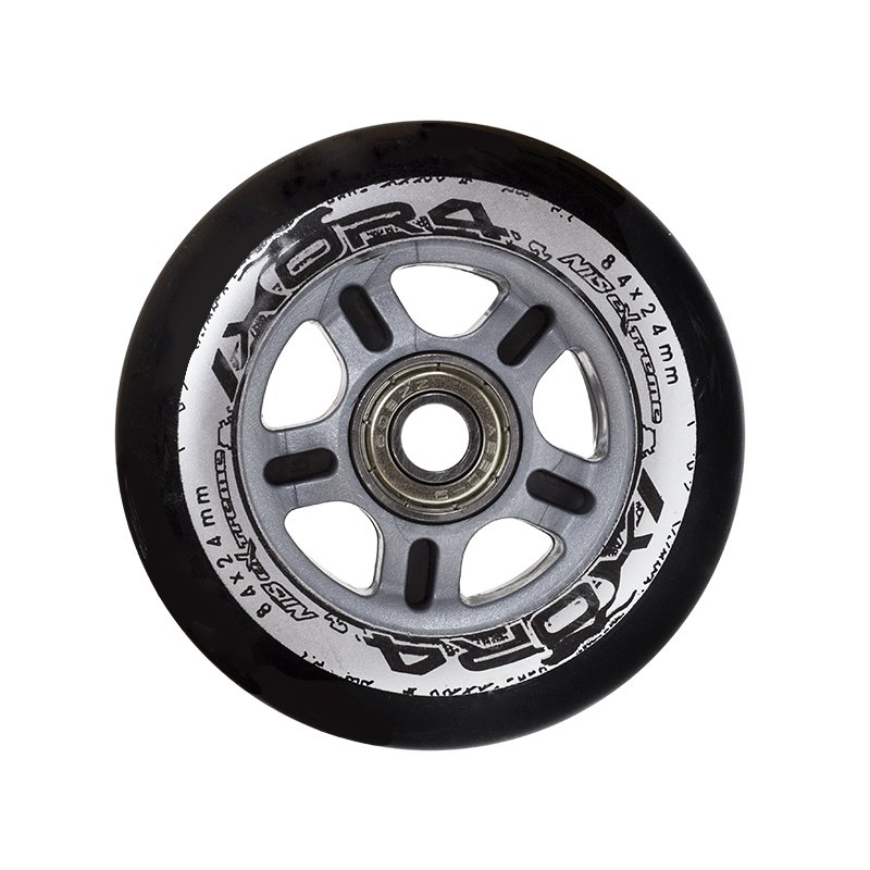 Sada černých PU koleček 84x24 + ložiska ABEC9 NILS Extreme