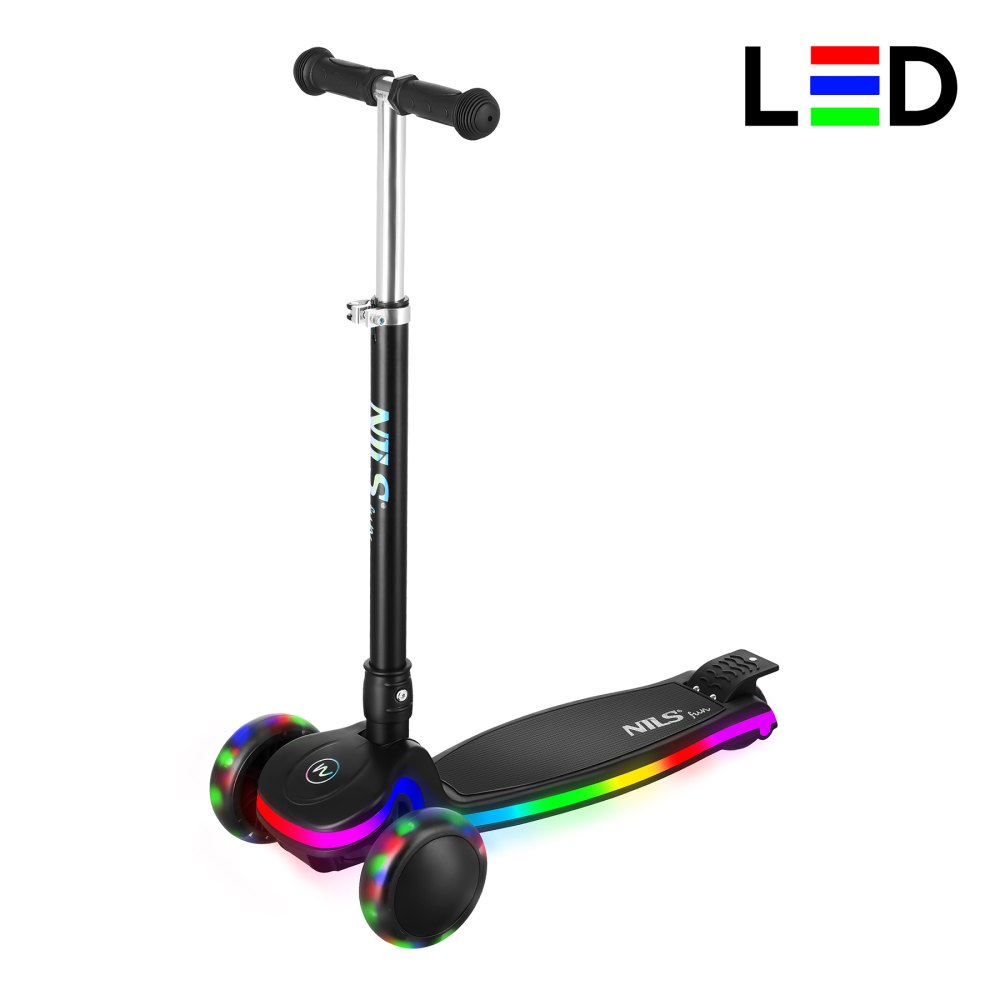 Dětská tříkolová koloběžka NILS Fun HLB1306 s LED deckem