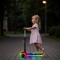 Dětská tříkolová koloběžka NILS Fun HLB1306 s LED deckem