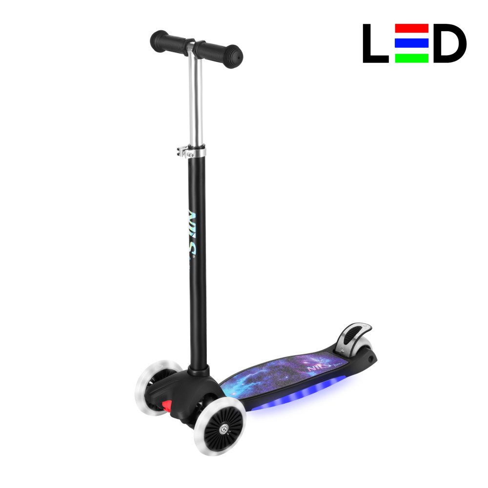 Dětská tříkolová koloběžka NILS Fun HLB1310 s LED černá