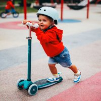 Dětská tříkolová koloběžka NILS Fun HLB1310 s LED zelená