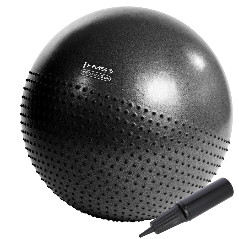 Masážní gymnastický míč HMS YB03N 75 cm černý
