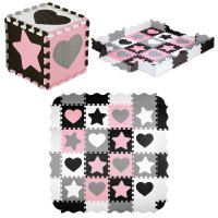 Dětská pěnová puzzle podložka NILS Fun MD03 růžová
