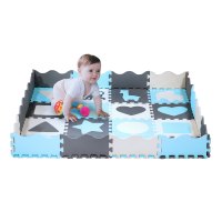 Dětská pěnová puzzle podložka NILS Fun MD03 modrá