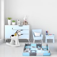 Dětská pěnová puzzle podložka NILS Fun MD03 modrá